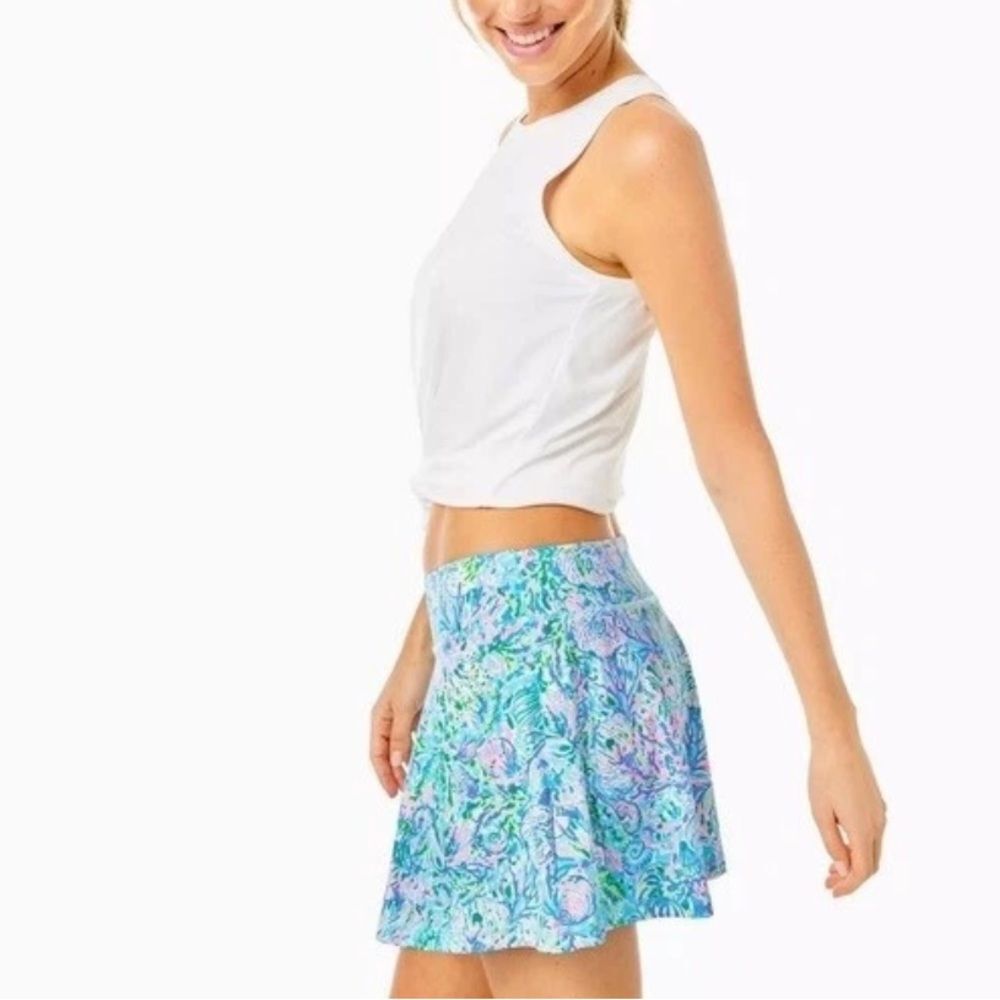 Lilly Pulitzer x Meryl Corrine Skort Size Medium NWT $98 Surf Blue Skirt UPF50